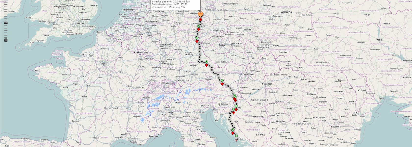 Trailer Tracking Software für Anhänger